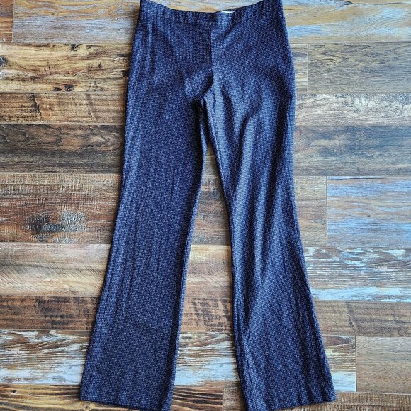 Hugo Boss 100% Wool Straight Wide Leg Dress Pants Zip Check Blue - Picture 1 of 12